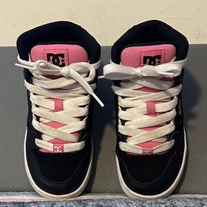 DC Kids Black and Pink High-Top Sneakers